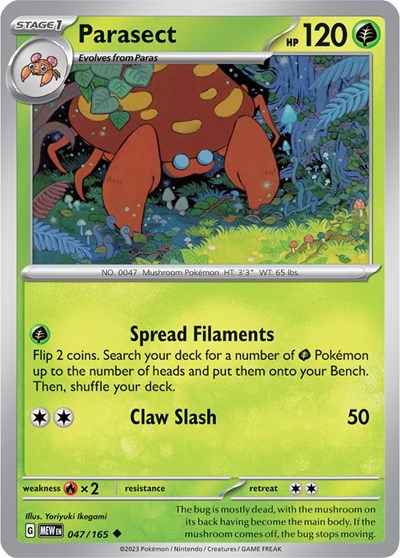 Parasect (Scarlet and Violet: 151) Near Mint Reverse Holofoil