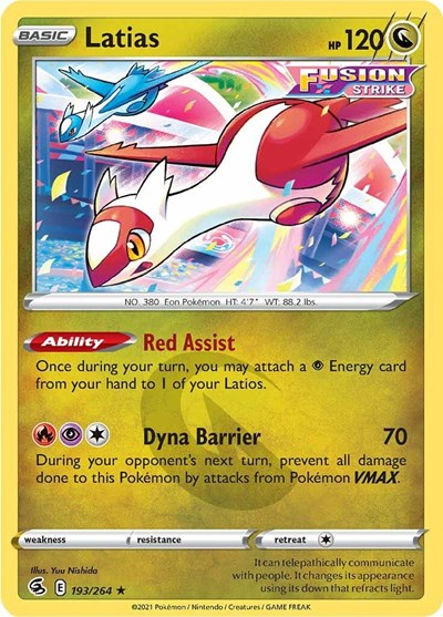 Latias (SWSH08: Fusion Strike) Near Mint Reverse Holofoil