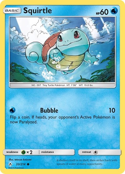 Squirtle (SM - Unbroken Bonds) Near Mint Reverse Holofoil