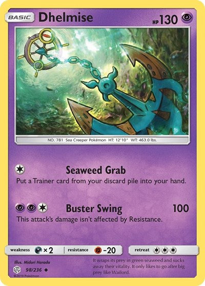 Dhelmise (SM - Cosmic Eclipse) Near Mint Reverse Holofoil