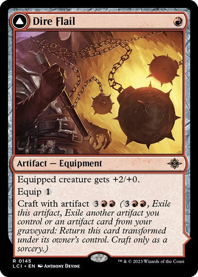 Dire Flail (The Lost Caverns of Ixalan) Light Play Foil
