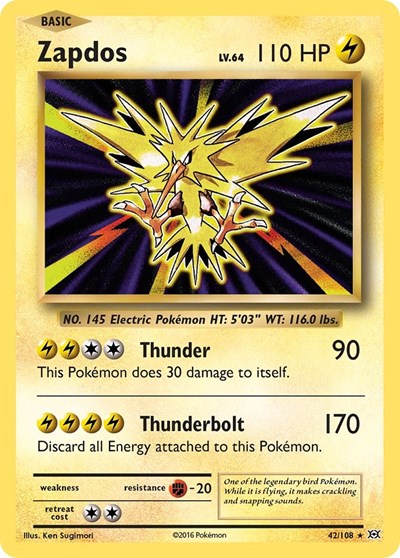 Zapdos (XY - Evolutions) Light Play Reverse Holofoil