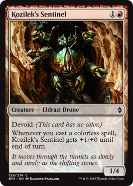Kozilek's Sentinel (Battle for Zendikar) Light Play Foil