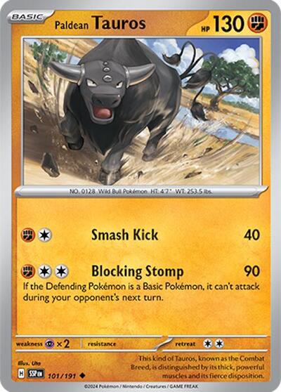 Paldean Tauros - 101 (SV08: Surging Sparks) Near Mint Reverse Holofoil