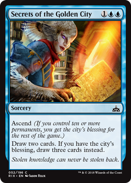 Secrets of the Golden City (Rivals of Ixalan) Light Play Foil