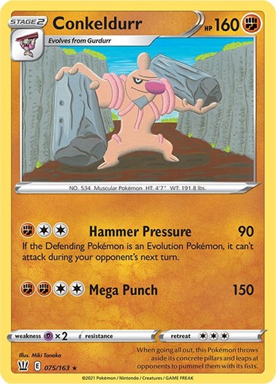 Conkeldurr (SWSH05: Battle Styles) Near Mint Reverse Holofoil