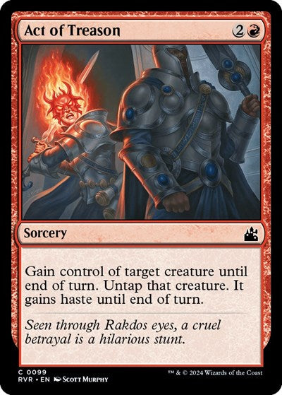 Act of Treason (Ravnica Remastered) Light Play Foil