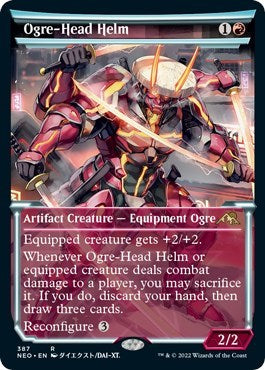 Ogre-Head Helm (Showcase) (Kamigawa: Neon Dynasty) Light Play