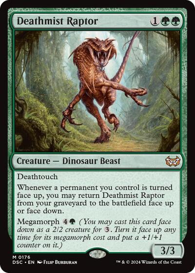 Deathmist Raptor (Commander: Duskmourn: House of Horror) Light Play