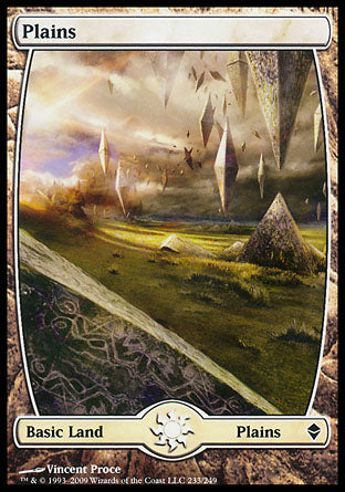 Plains (233) (Zendikar) Light Play Foil