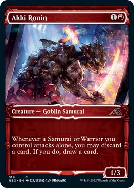Akki Ronin (Showcase) (Kamigawa: Neon Dynasty) Light Play Foil