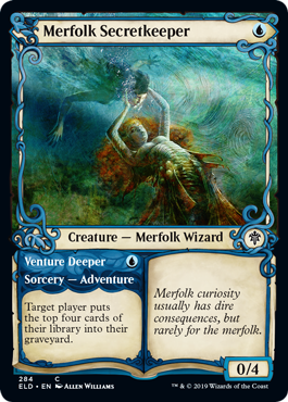 Merfolk Secretkeeper (Showcase) (Throne of Eldraine) Light Play