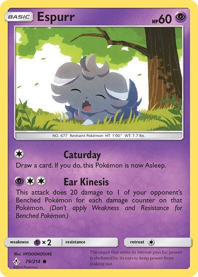 Espurr (SM - Unbroken Bonds) Near Mint Reverse Holofoil