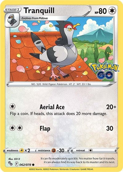 Tranquill (Pokemon GO) Near Mint