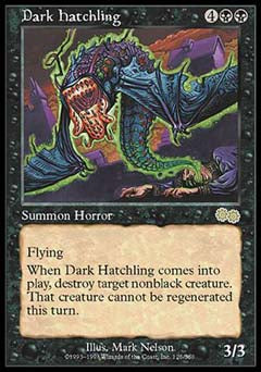 Dark Hatchling (Urza's Saga) Light Play