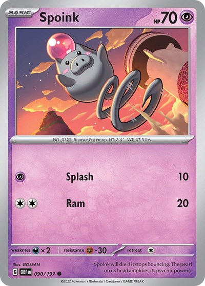 Spoink (Scarlet and  Violet: Obsidian Flames) Near Mint