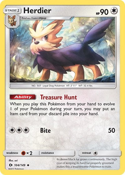 Herdier (SM Base Set) Near Mint