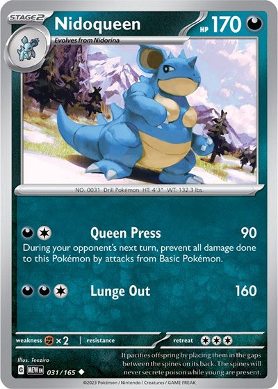 Nidoqueen (Scarlet and Violet: 151) Near Mint Reverse Holofoil