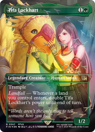 Tifa Lockhart (Borderless) (Chocobo Track Foil) (Universes Beyond: FINAL FANTASY) Near Mint Foil