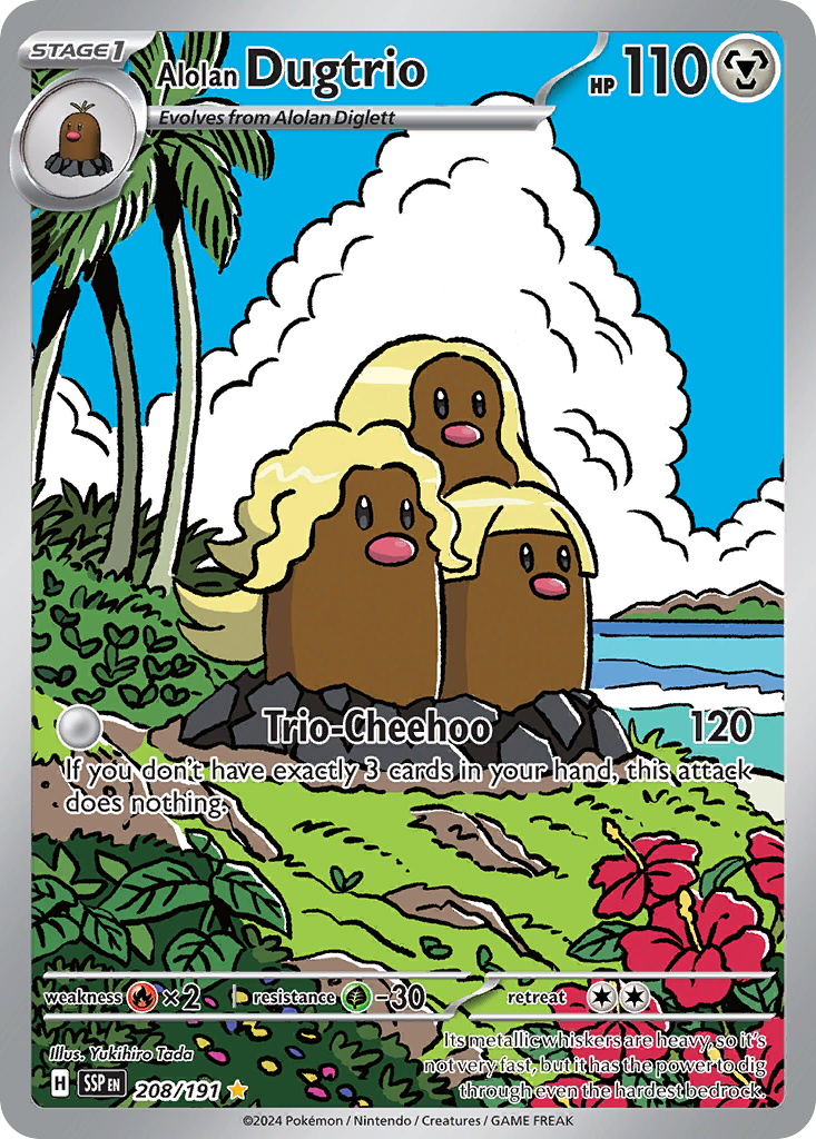 Alolan Dugtrio - 208 (SV08: Surging Sparks) Near Mint Holofoil
