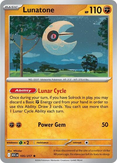 Lunatone (ME: Ascended Heroes) Near Mint Holofoil