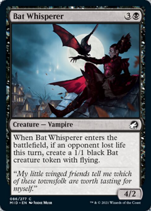 Bat Whisperer (Innistrad: Midnight Hunt) Light Play Foil