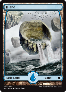 Island (258) (Full Art) (Battle for Zendikar) Near Mint
