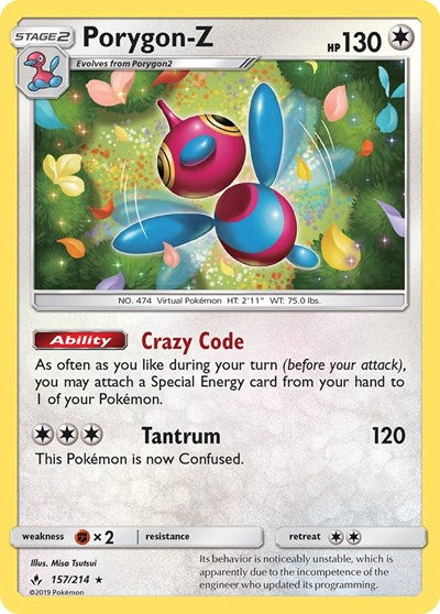 Porygon-Z (SM - Unbroken Bonds) Near Mint Reverse Holofoil