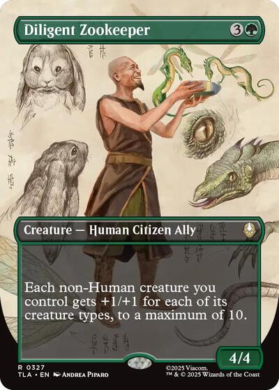 Diligent Zookeeper (Borderless) (Avatar: The Last Airbender) Near Mint