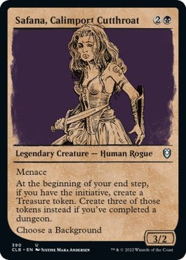Safana, Calimport Cutthroat (Showcase) (Commander Legends: Battle for Baldur's Gate) Light Play Foil