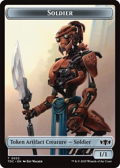 Solider (0032) / Copy Double-Sided Token (Commander: Tarkir: Dragonstorm) Near Mint