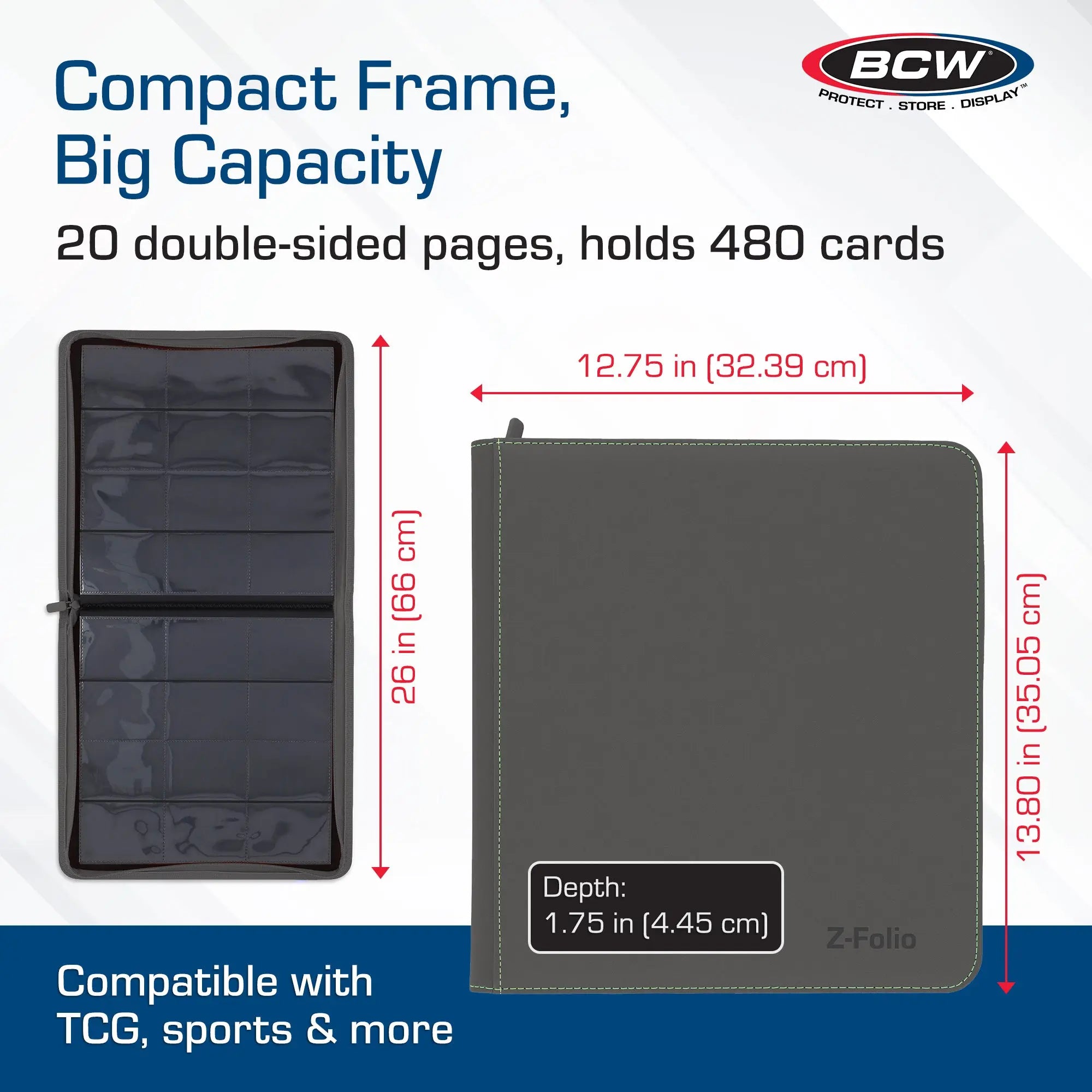 Z-Folio 12-Pocket LX Album - Gray - K&N Gaming LLC