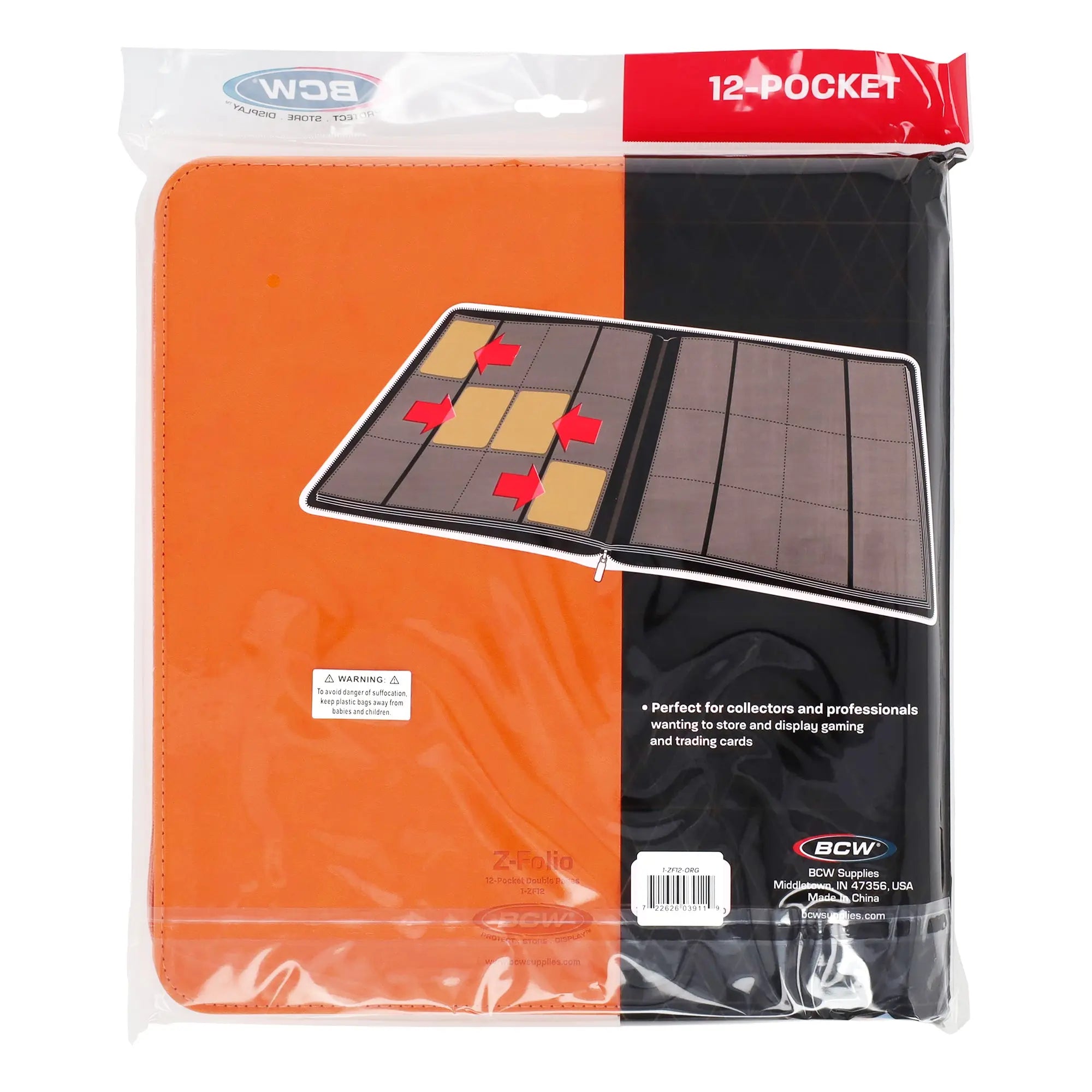 Z-Folio 12-Pocket LX Album - Orange - K&N Gaming LLC