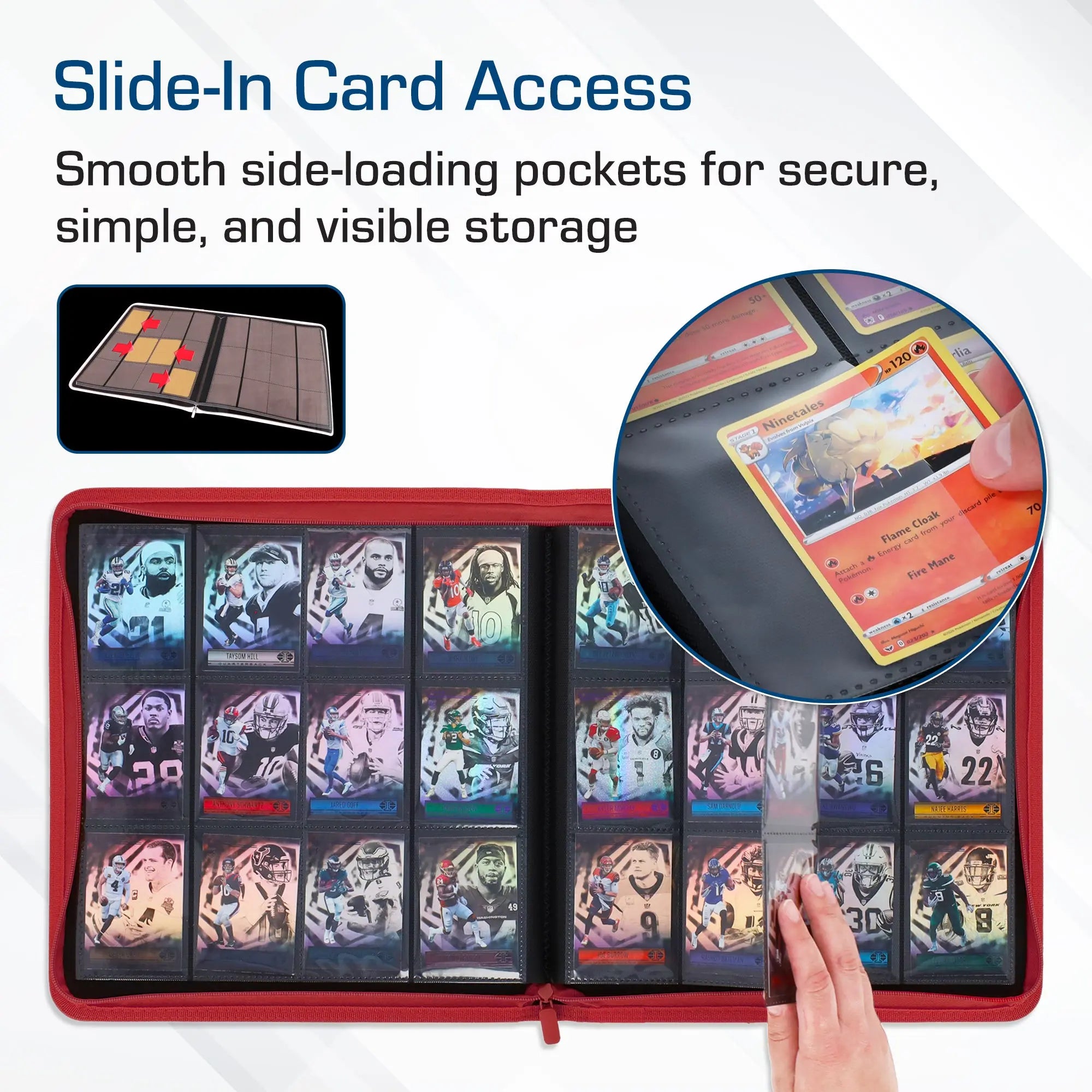 Z-Folio 12-Pocket LX Album - Red - K&N Gaming LLC
