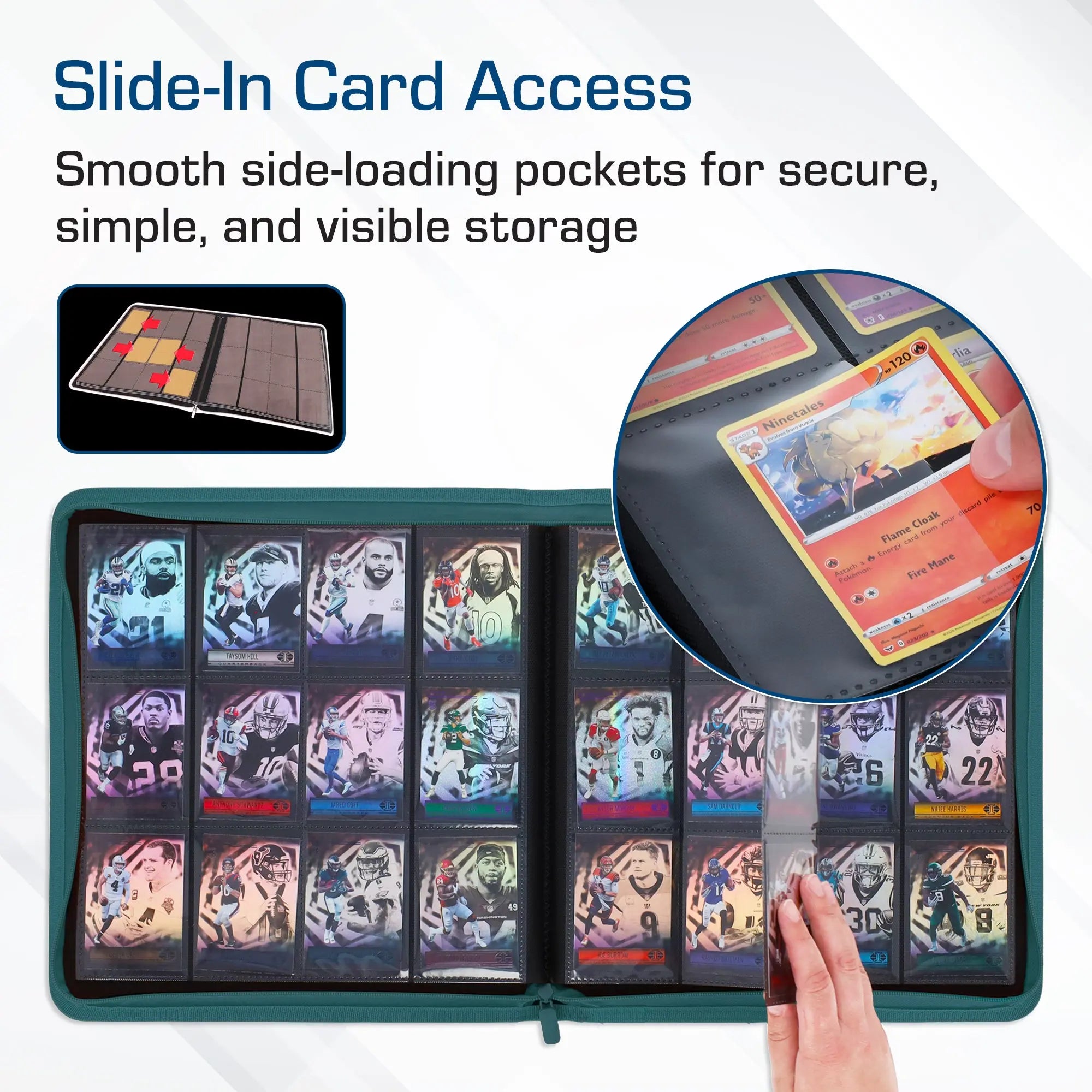 Z-Folio 12-Pocket LX Album - Teal - K&N Gaming LLC