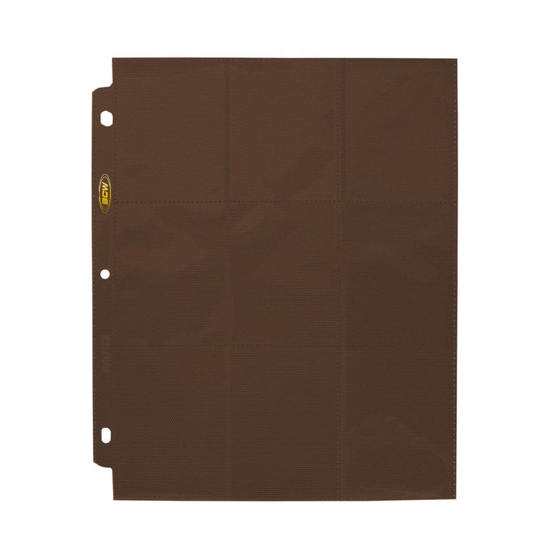 BCW Side-Loading 18-Pocket Pro Pages – Brown (10 Pack)