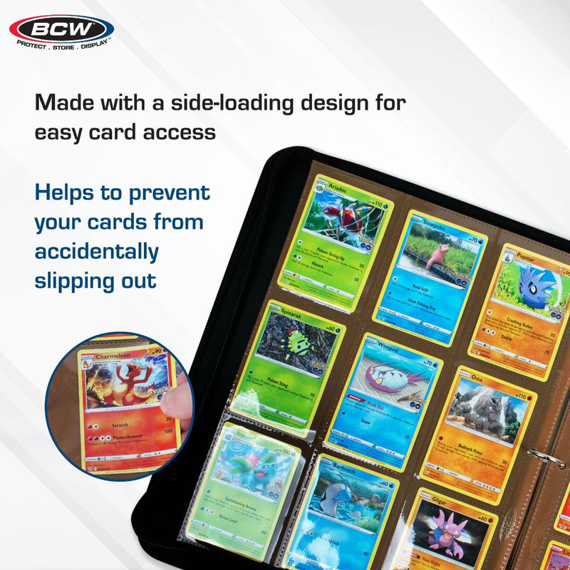 BCW Side-Loading 18-Pocket Pro Pages – Brown (10 Pack)