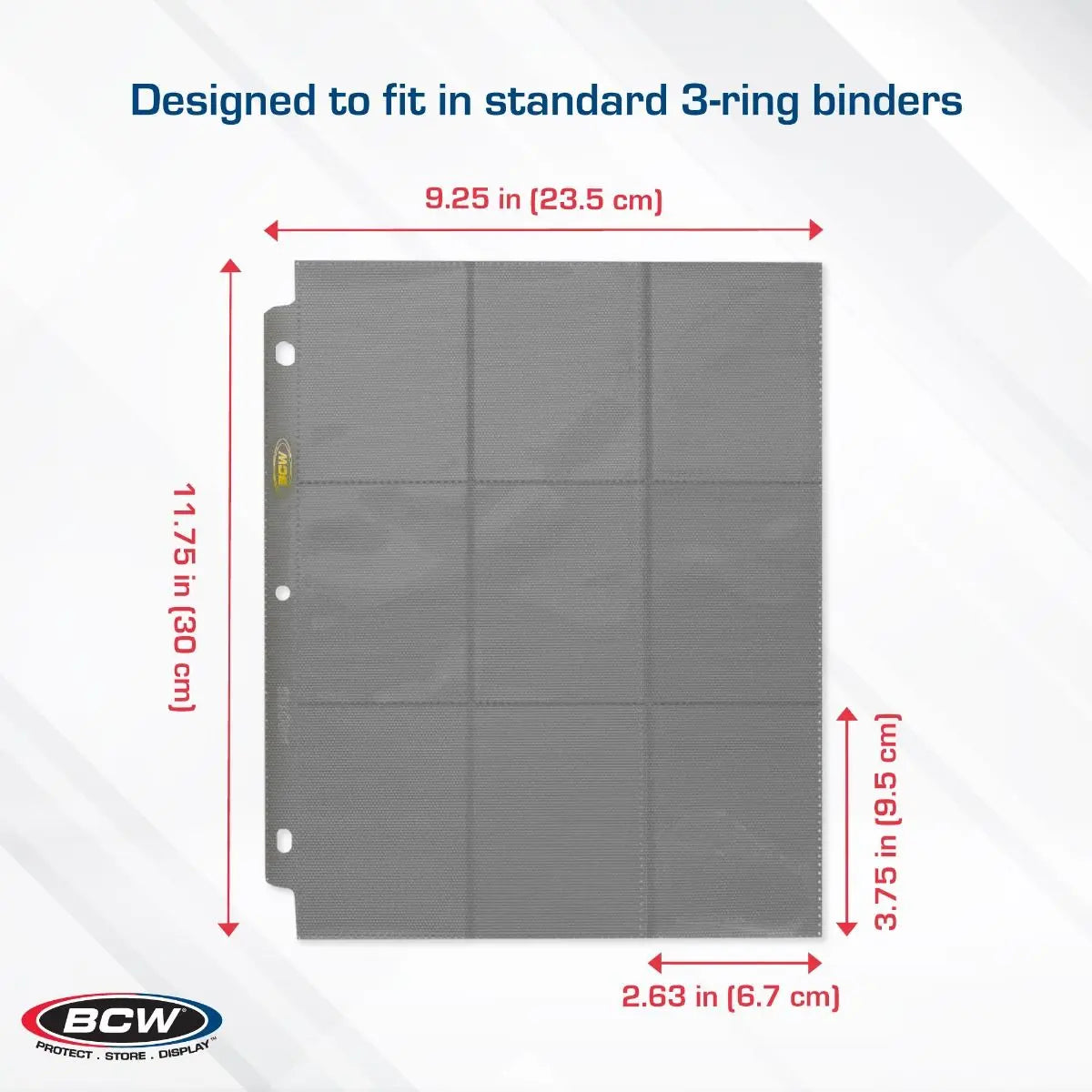 BCW Side-Loading 18-Pocket Pro Pages – Gray (10 Pack) - K&N Gaming LLC