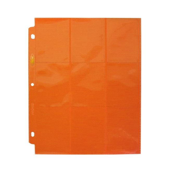 BCW Side-Loading 18-Pocket Pro Pages – Orange (10 Pack)