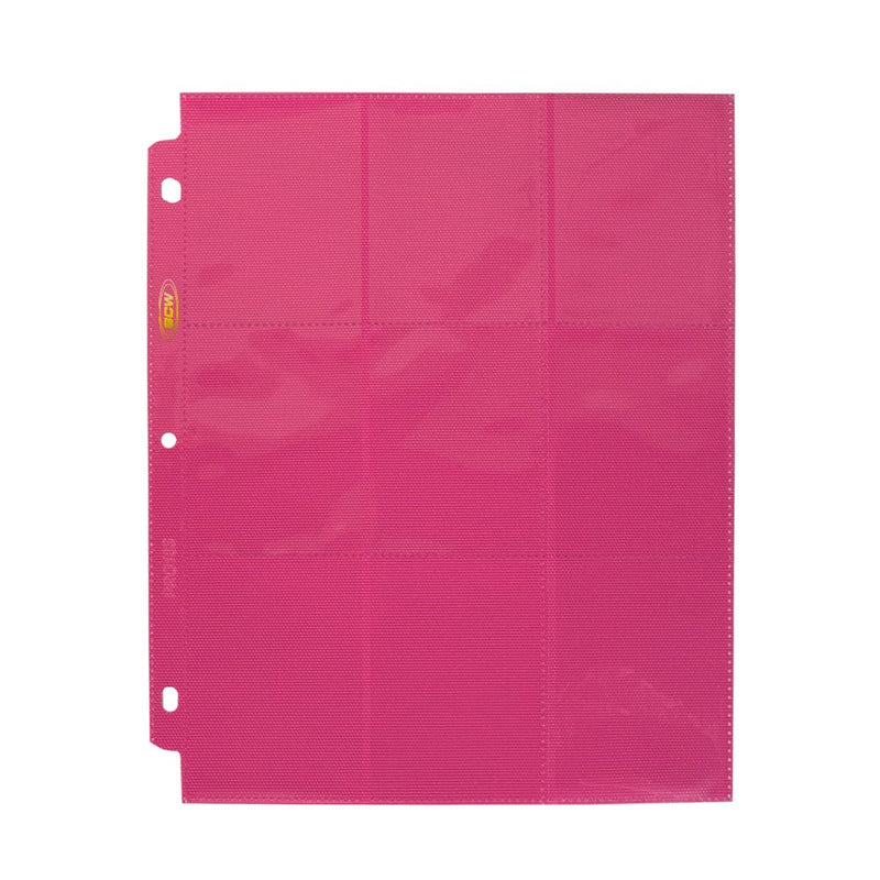 BCW Side-Loading 18-Pocket Pro Pages – Pink (10 Pack)