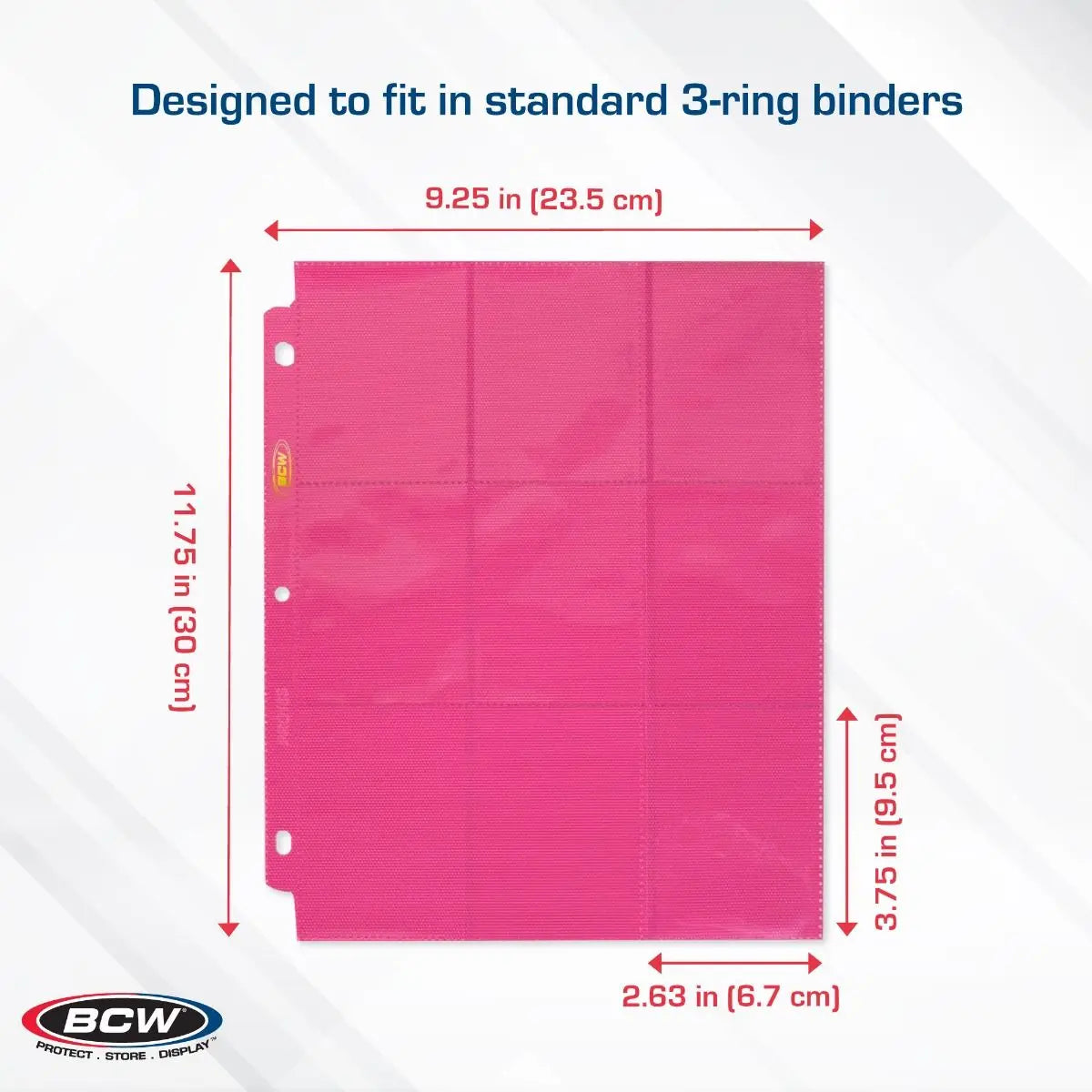 BCW Side-Loading 18-Pocket Pro Pages – Pink (10 Pack) - K&N Gaming LLC