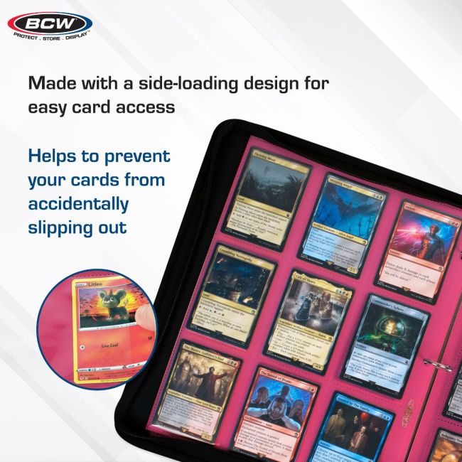 BCW Side-Loading 18-Pocket Pro Pages – Pink (10 Pack)