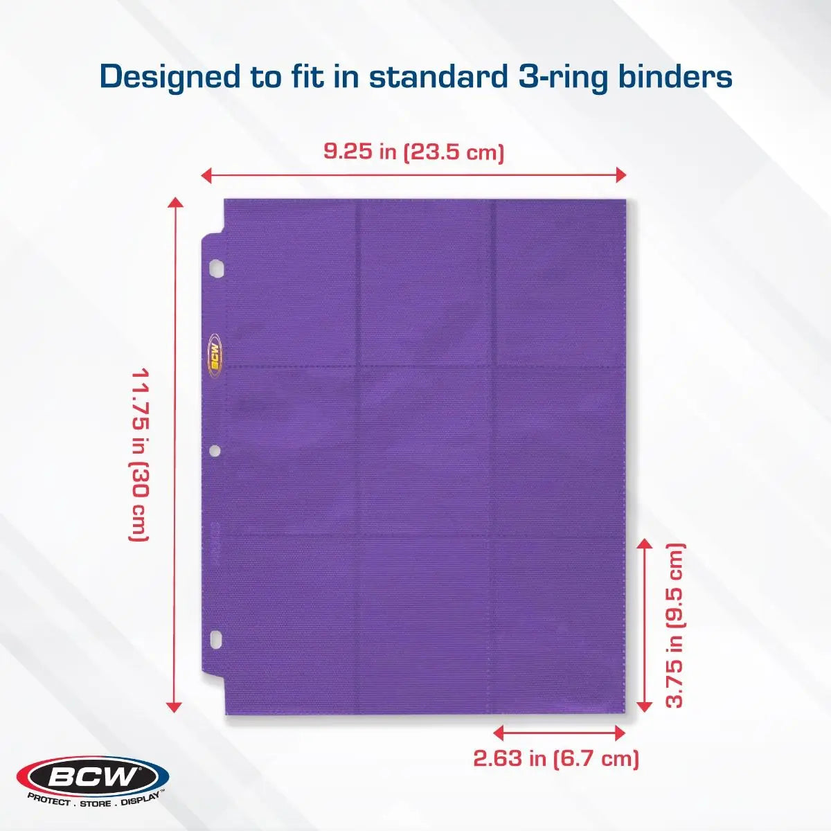 BCW Side-Loading 18-Pocket Pro Pages – Purple (10 Pack) - K&N Gaming LLC