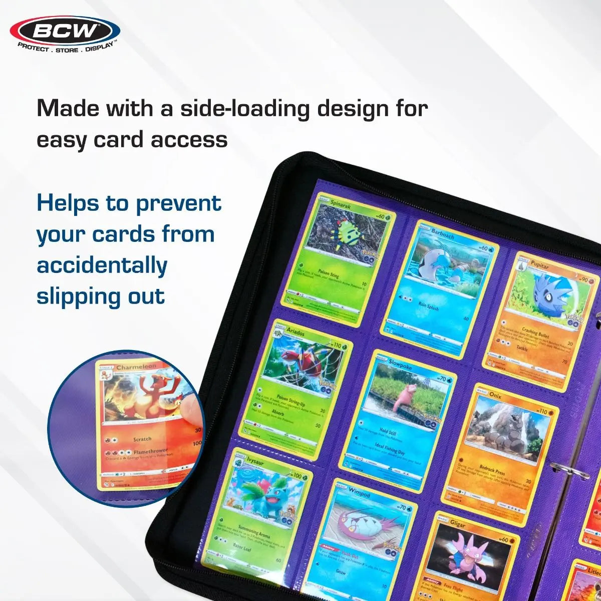 BCW Side-Loading 18-Pocket Pro Pages – Purple (10 Pack) - K&N Gaming LLC