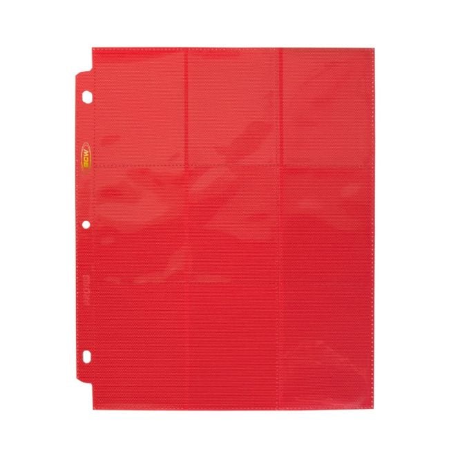 BCW Side-Loading 18-Pocket Pro Pages – Red (10 Pack)