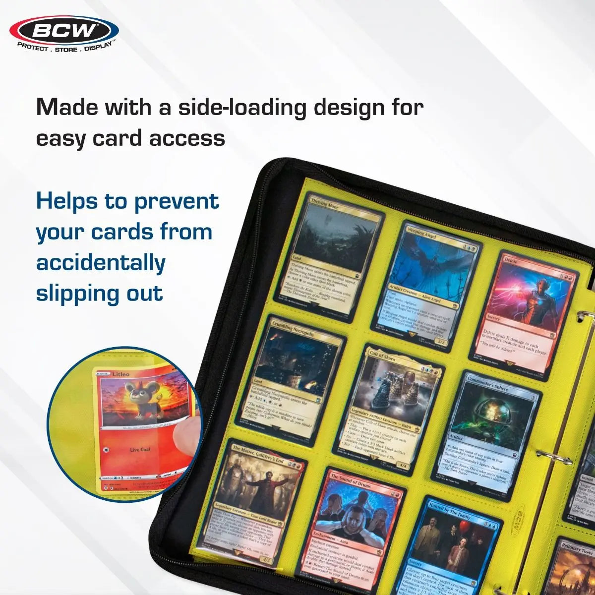 BCW Side-Loading 18-Pocket Pro Pages – Yellow (10 Pack) - K&N Gaming LLC