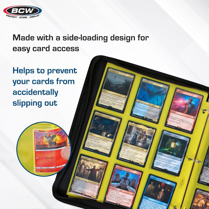 BCW Side-Loading 18-Pocket Pro Pages – Yellow (10 Pack)