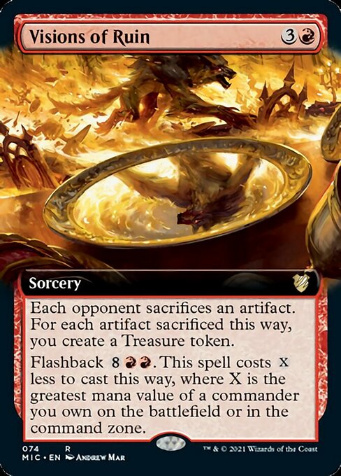 Visions of Ruin (Extended Art) (Commander 2021 Midnight Hunt) Light Play