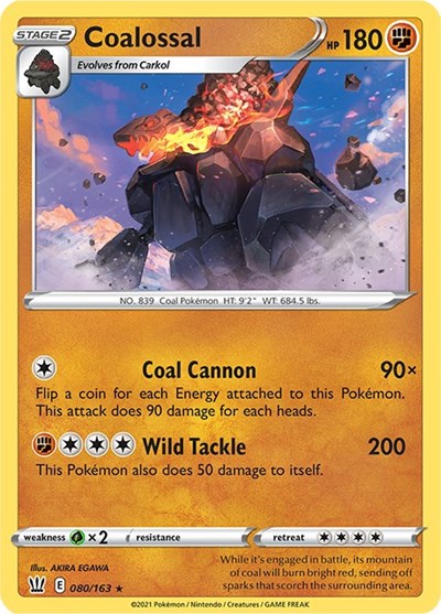 Coalossal (SWSH05: Battle Styles) Near Mint Reverse Holofoil