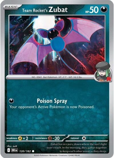 Team Rocket's Zubat (SV10: Destined Rivals) Near Mint Reverse Holofoil